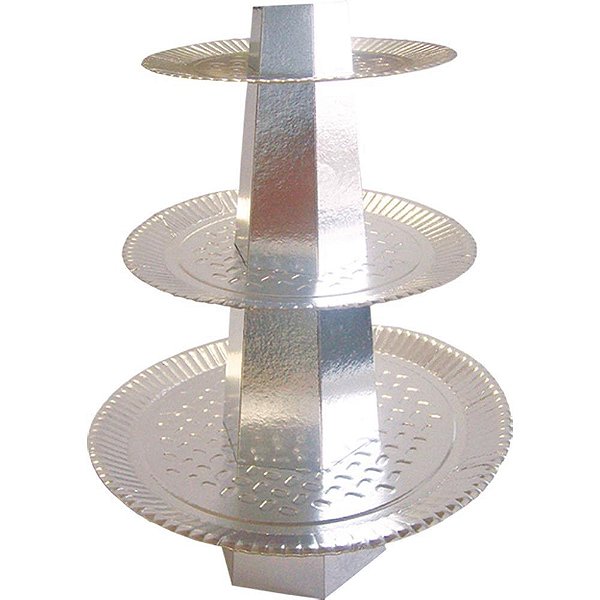Artigo para Festa Baleiro Laminado Prata 36CM - Pacote com 05 Unidades