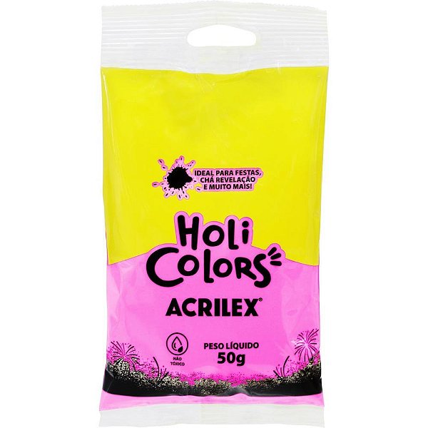 Holi Colors Rosa 100G Caixa com 10 Unidades para Festas e Eventos