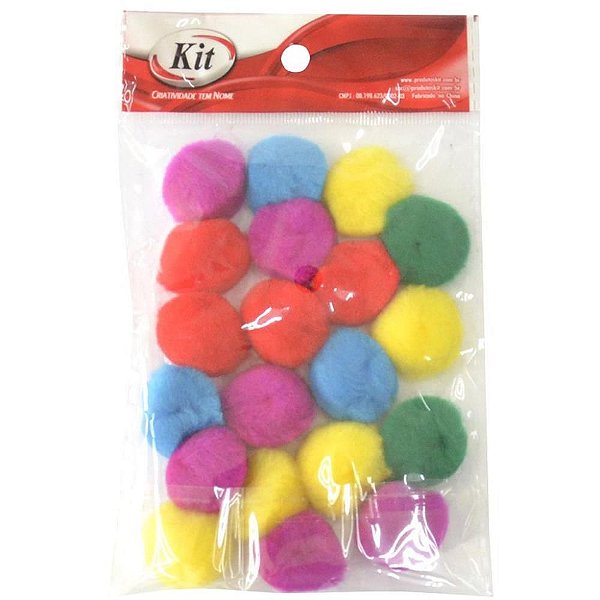 Aviamento Pompom Multicolor 4 25MM com 20 Unidades