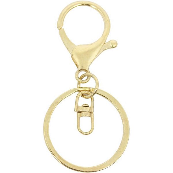 Aviamento Fecho Lagosta com Argola Dourado - Pacote com 10 Unidades