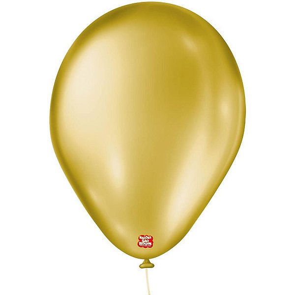 Balão Cintilante N°70 Ouro Pacote com 50 Unidades