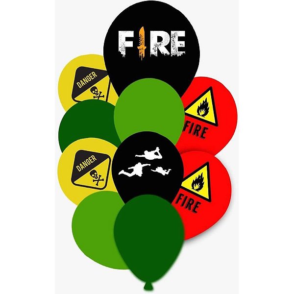 Balão Decorado KIT Buquê Fire (S) PCT com 10