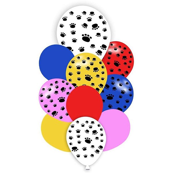 Balão Decorado KIT Buquê Patas de Cachorro (S) PCT com 10