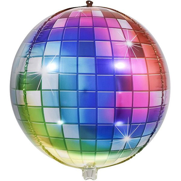 Balão Metalizado Decorado Globo Discoteca 60CM PCT com 05