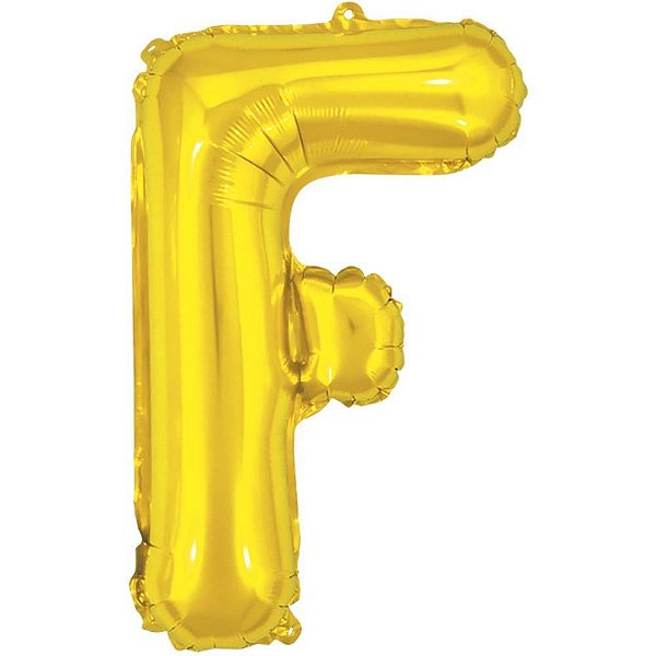 Balão Metalizado Letra F Dourado 40CM