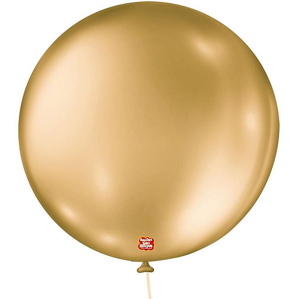 Balão Metalizado Nº5 Redondo Dourado - Pacote com 25 Unidades