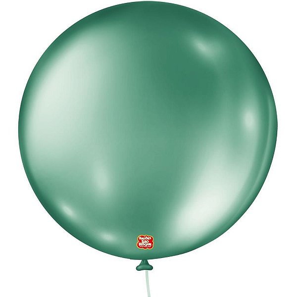 Balão Metalizado N05 Redondo Verde PCT com 25
