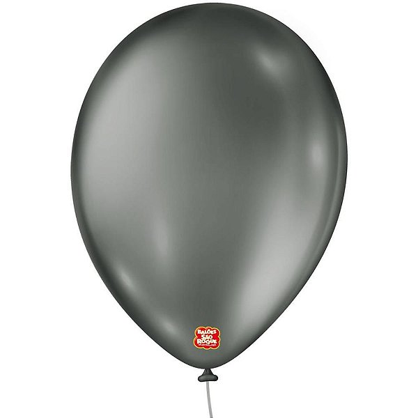 Balão Metalizado N090 Chumbo - Pacote com 25 Unidades