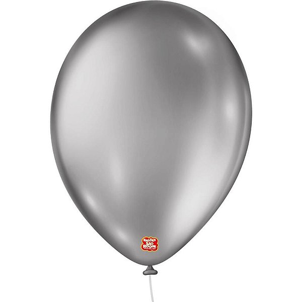 Balão Metalizado N090 Prata - Pacote com 25 Unidades