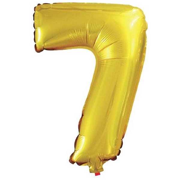 Balão Metalizado Número 7 Dourado 40CM