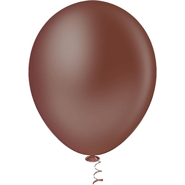 Balão Redondo N050 Marrom - Pacote com 50 Unidades