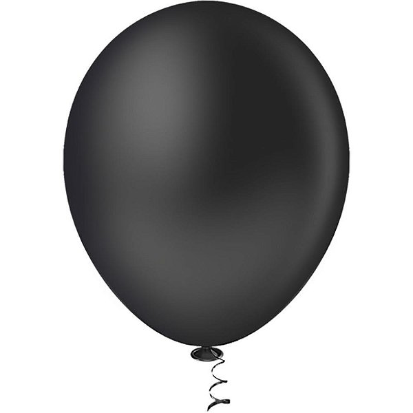 Balão Redondo N° 50 Preto PIC PIC Pacote com 50 Unidades