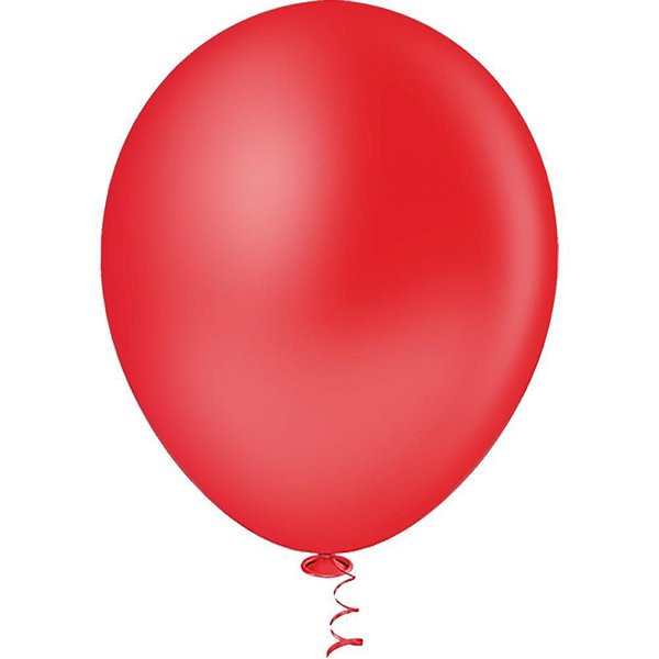 Balão Redondo N°50 Vermelho - Pacote com 50 Unidades