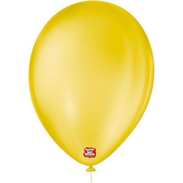 Balão Redondo N09 Amarelo SOL - Pacote com 50