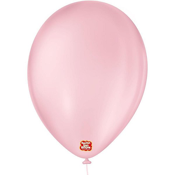 Balão Redondo N09 Rosa BABY - Pacote com 50 Unidades