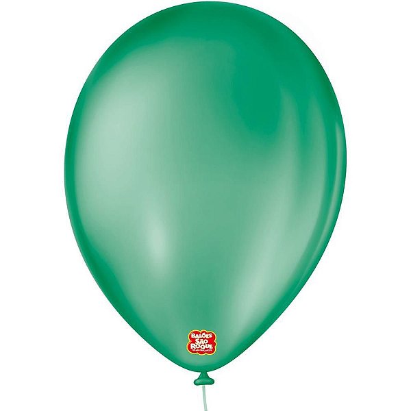 Balão Redondo Nº 9 Verde Folha - Pacote com 50 Unidades