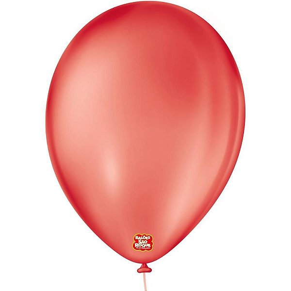 Balão Redondo N09 Vermelho Quente Pacote com 50 Unidades