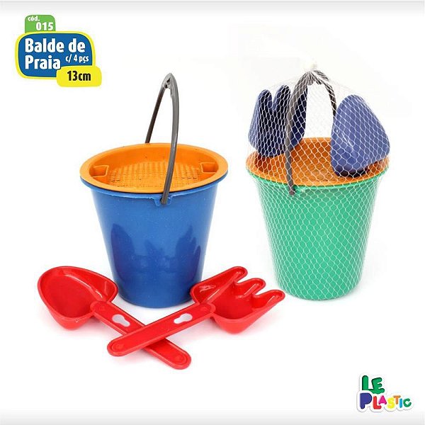 Baldinho de Praia Baldinho 13CM com Acessórios Pacote com 06