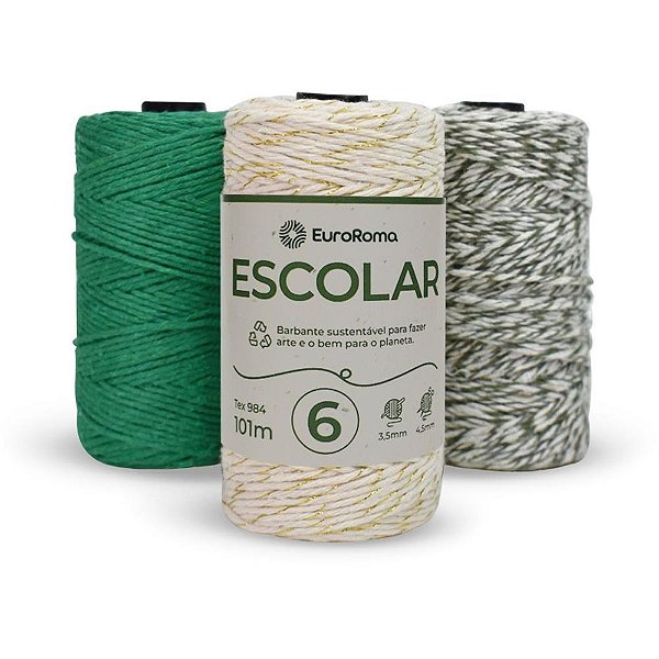 Barbante Colorido 100G 4/6 Fios Rolo 101M Sortido PCT com 06