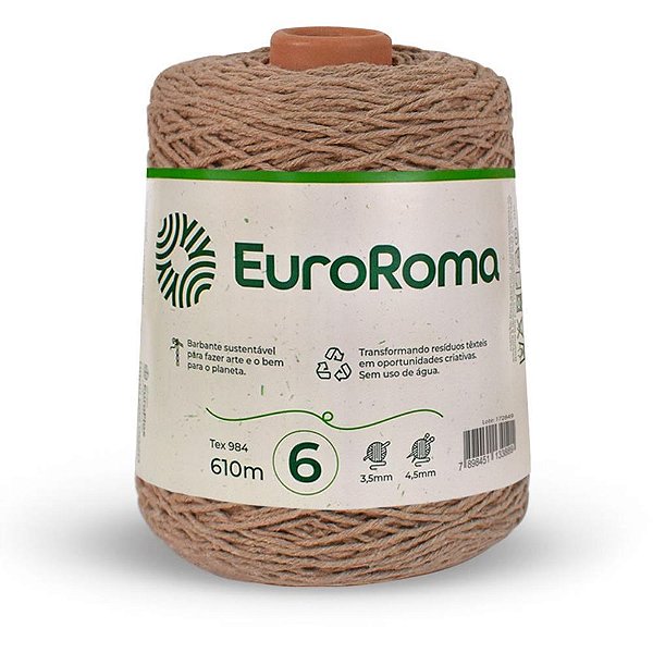 Barbante Colorido Euroroma 600G 4/6 Fios 610M - Bege