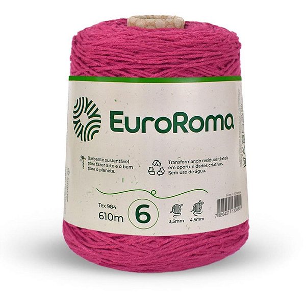 Barbante Colorido Euroroma 600G 4/6 Fios 610M - PINK