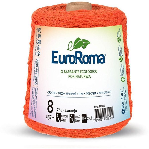 Barbante Colorido 600G 4/8 Fios 457M Laranja