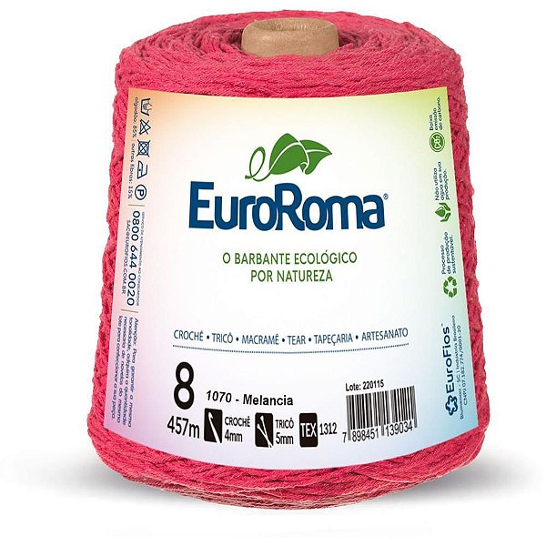 Barbante Colorido 600G 4/8 Fios 457M Melancia