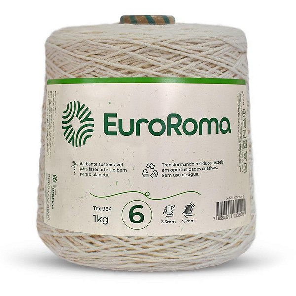 Barbante CRU 1,0KG 4/6 Fios Rolo 1016M