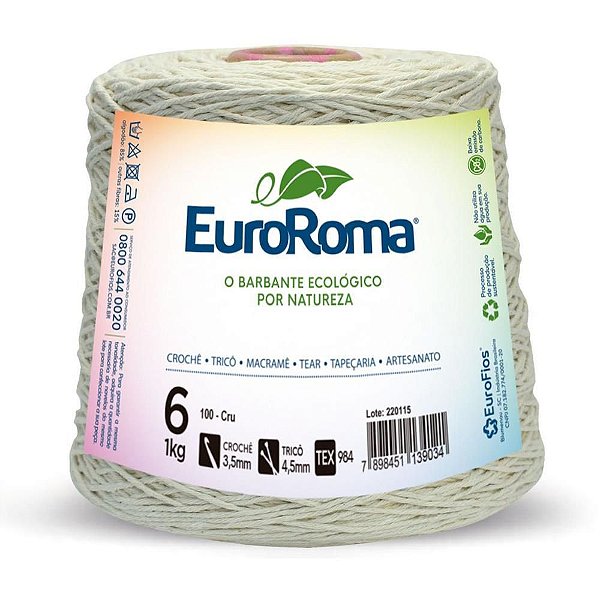 Barbante CRU 1,0KG 4/6 Fios Rolo 1016M