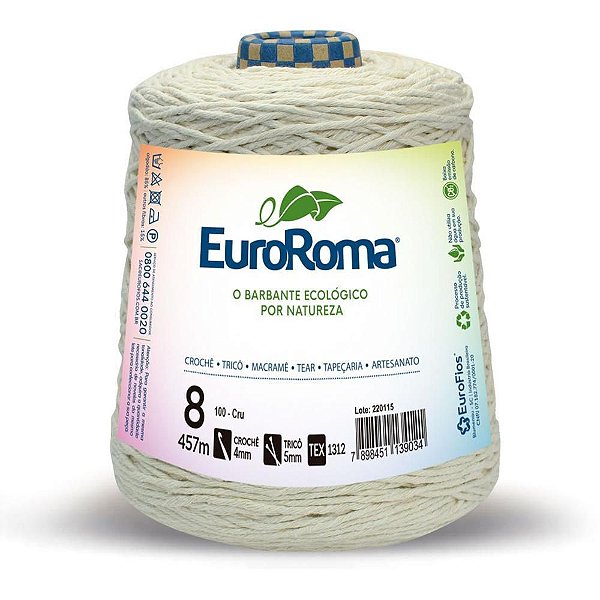Barbante CRU 600G 4/8 Fios Rolo 457M