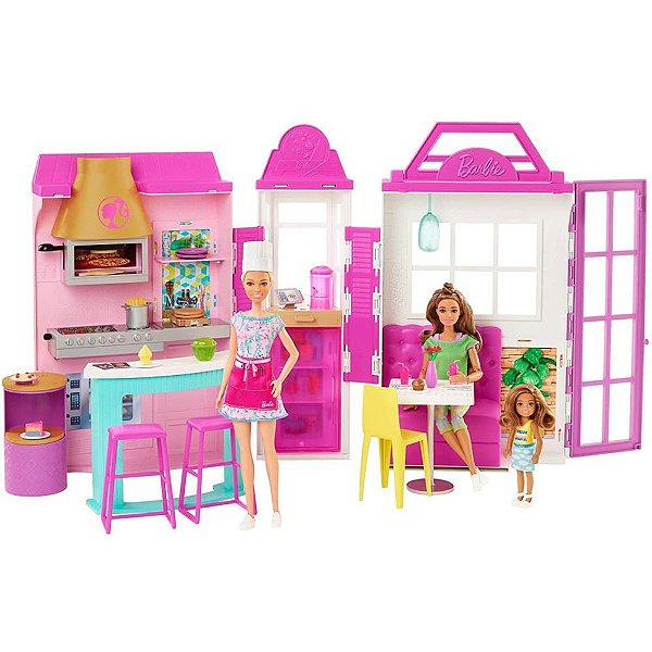 Barbie Estate Conjunto Restaurante com Boneca e Acessórios