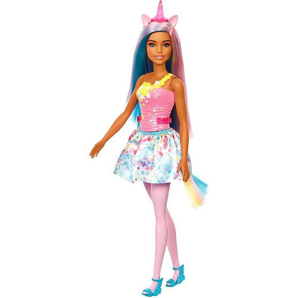 Barbie Fantasy Boneca Unicórnio Chifre Rosa