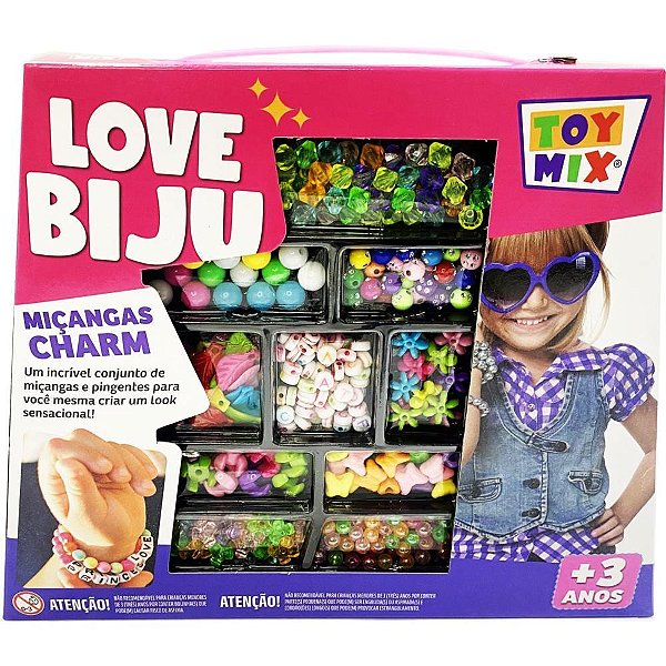 Kit de Bijuteria e Miçanga Love Biju CHARM 290 Peças + Fio