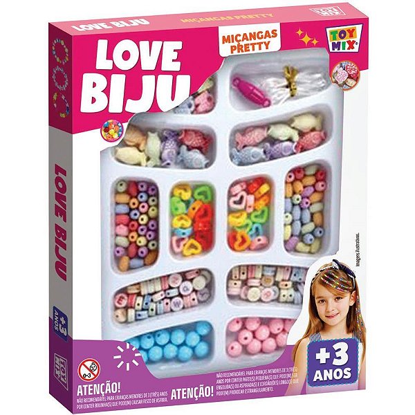 Kit de Bijuteria e Miçanga Love Biju PRETTY – 190 Peças + Fio