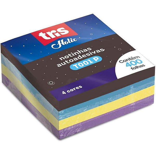 Bloco de Recado Autoadesivo 50X50MM Cosmos 4CORES 400FLS
