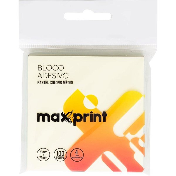 Bloco de Recado Autoadesivo 76X76MM 4 Cores 100F