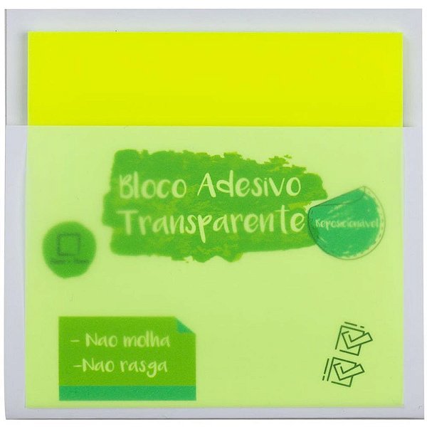 Bloco de Recado Autoadesivo Maxprint Clearnote Translucido 76X76MM - 50 Folhas