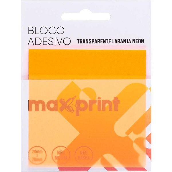Bloco de Recado Autoadesivo 76X76MM Clearnote Laranja 50F