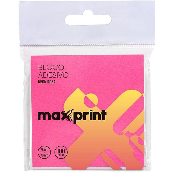 Bloco de Recado Autoadesivo 76X76MM Rosa Neon 100F