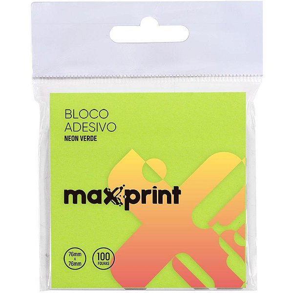 Bloco de Recado Autoadesivo 76X76MM Verde Neon 100 Folhas