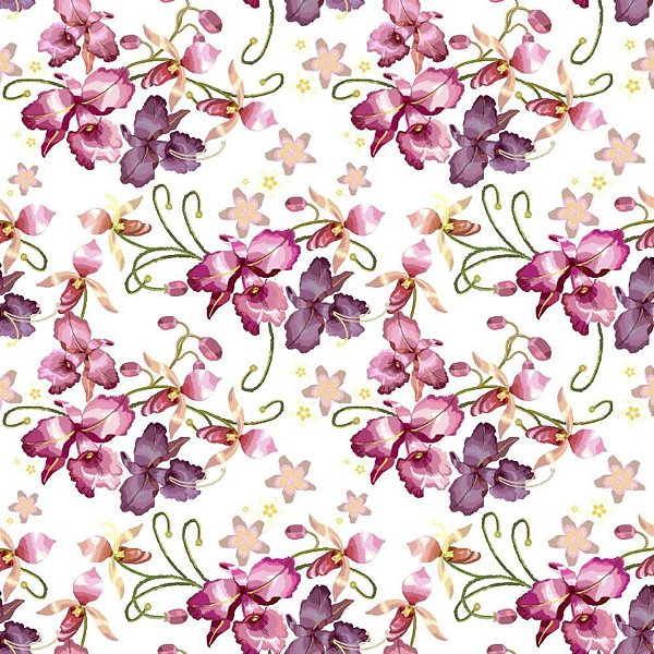 Papel de Parede Plástico Adesivo 45CM X 15M Orquídeas