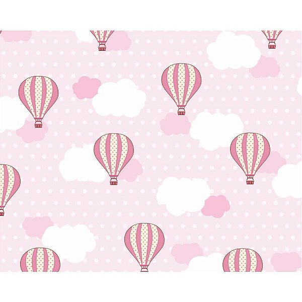 Papel de Parede Plástico Adesivo 45CM X 15M Balões Rosa