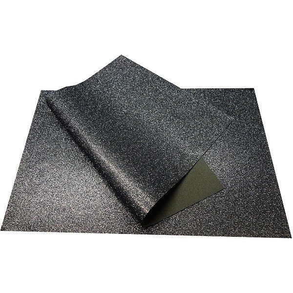 Placa de EVA com Glíter 40X60CM Preto – Pacote com 5 Unidades
