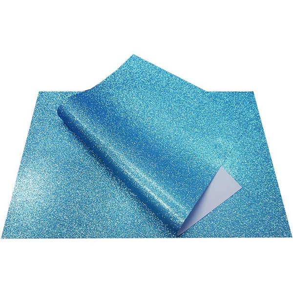 Placa em EVA com Glíter 40X60CM Azul Claro PCT com 05