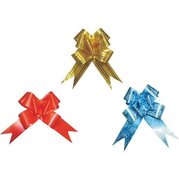 Laço Pronto Decorado 30MM X 48CM Sortidos Pacote com 200