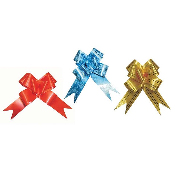 Laço Pronto Decorado 18MM X 36,5CM Sortidos - Pacote com 200