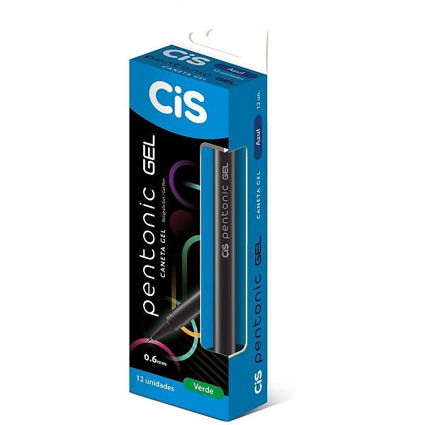 Caneta GEL CIS Pentonic 0,6MM Verde CX com 12