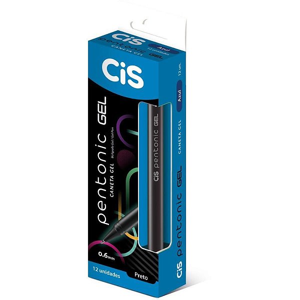 Caneta GEL CIS Pentonic 0.6MM Preta Caixa com 12