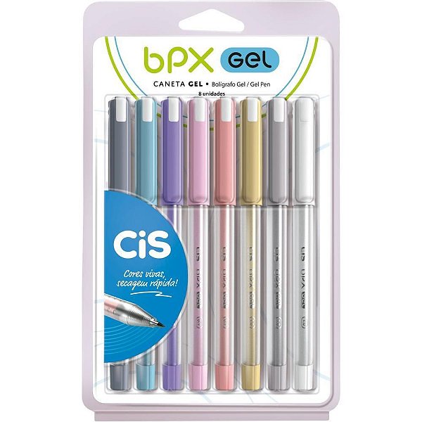 Caneta GEL CIS BPX GEL 07MM 8 Cores