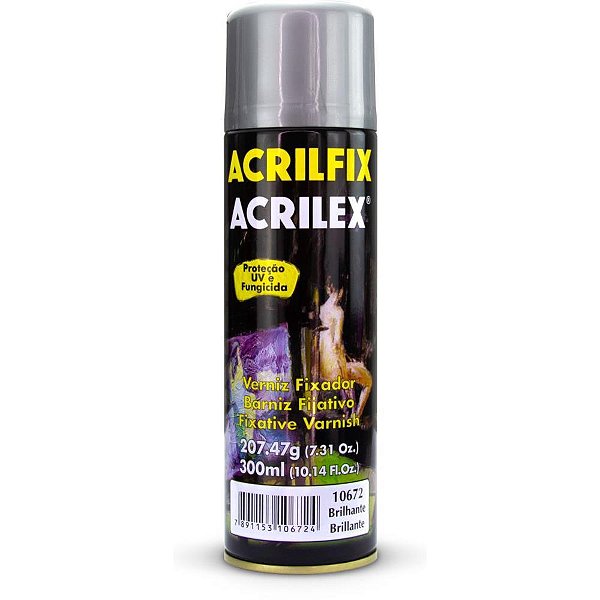 Verniz Fixador Acrilfix Brilhante 300ML SPRAY - Caixa com 6